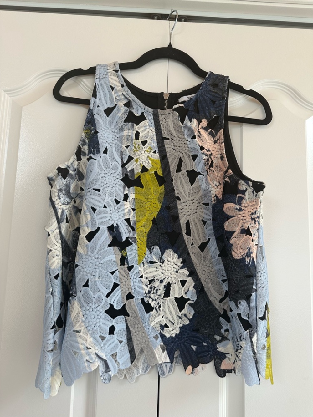 Boutique Floral Lace Cold-Shoulder Top in Multi-Color and Matching Midi Skirt